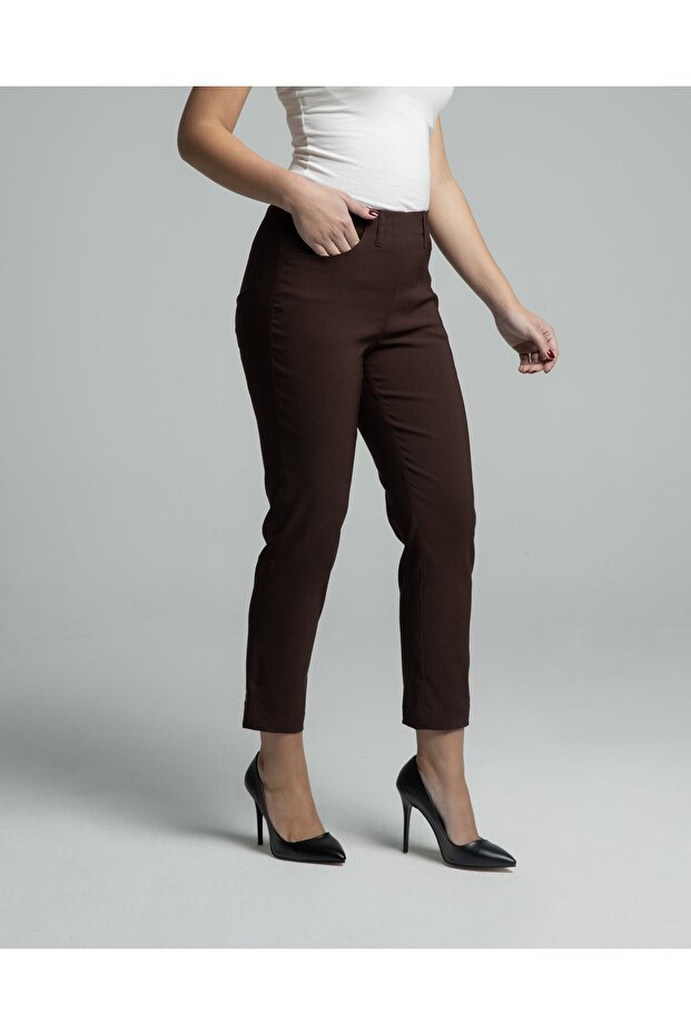 Phia Cropped Viskon Kahve - 2