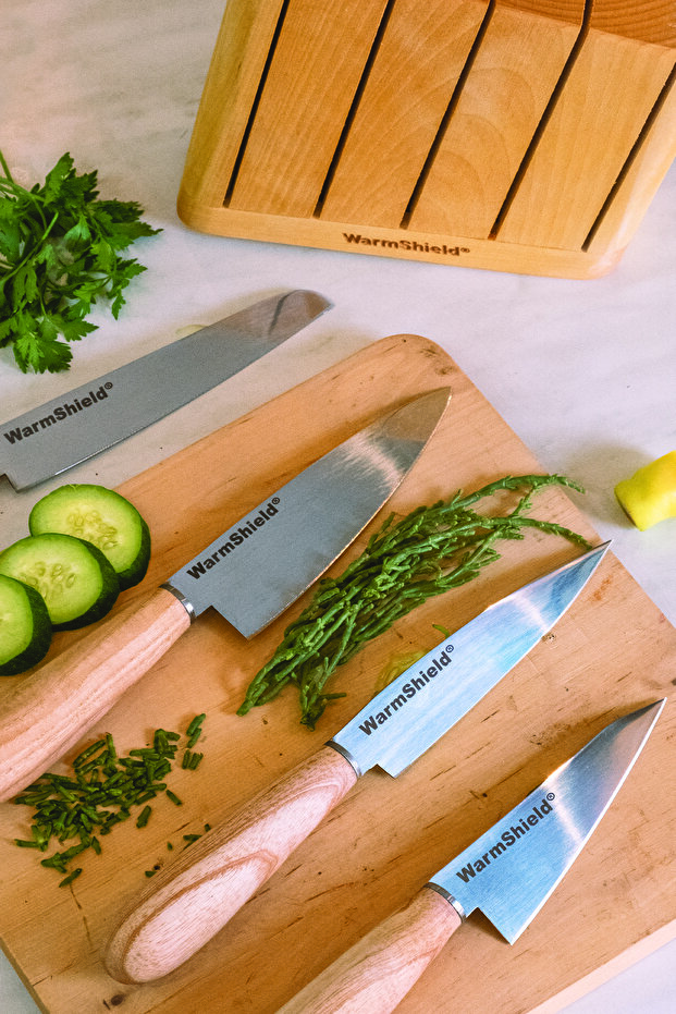 Ahşap 6 Parça Paslanmaz Çelik Bıçak Seti - 2