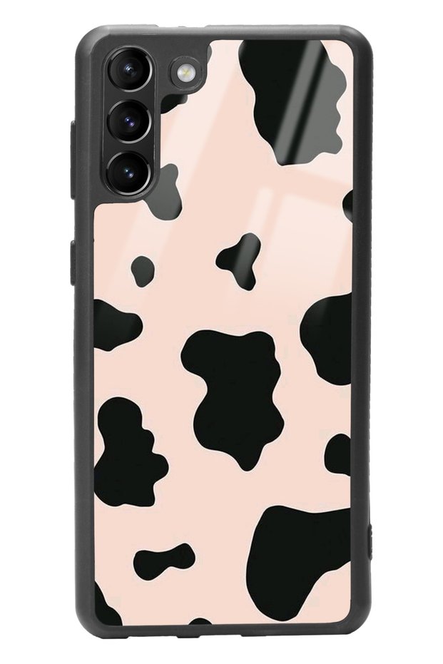 Glossy Phone Case for Samsung S-21 Plus Pink Milky Design