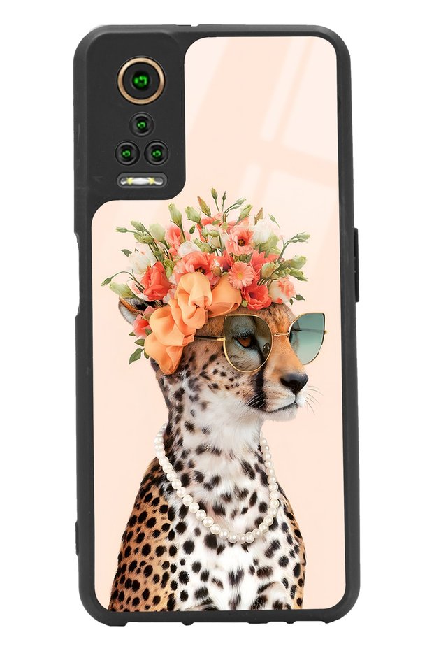 General Mobile Gm 22 Pro Influencer Glossy Phone Case with Leopard Cat Design