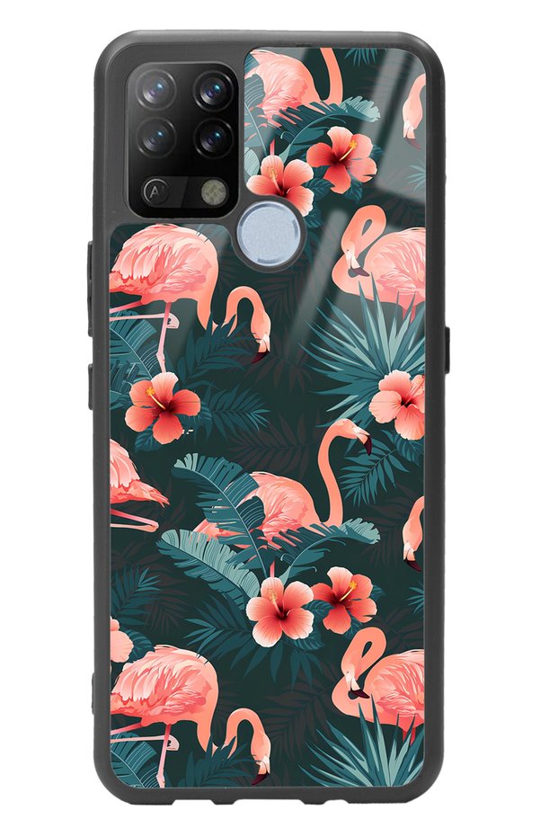 غلاف هاتف لامع بتصميم أوراق الشجر من Tecno Pova Flamingo