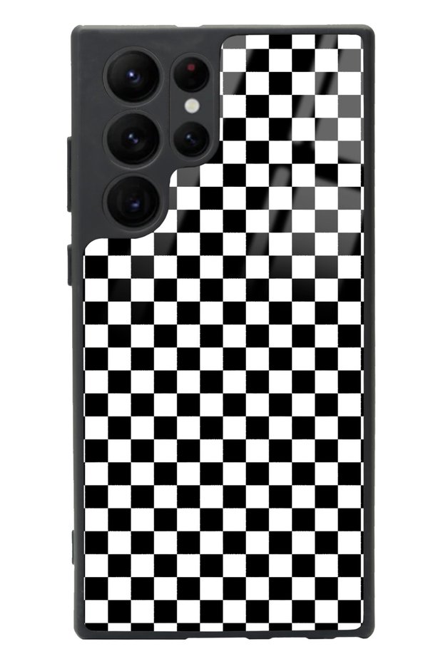 Samsung S22 Ultra Checkered Design Glossy Phone Case