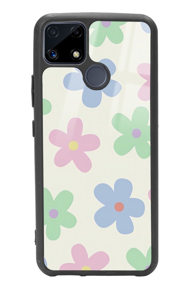 Oppo Realme C25 Glossy Phone Case with Nude Flower Design