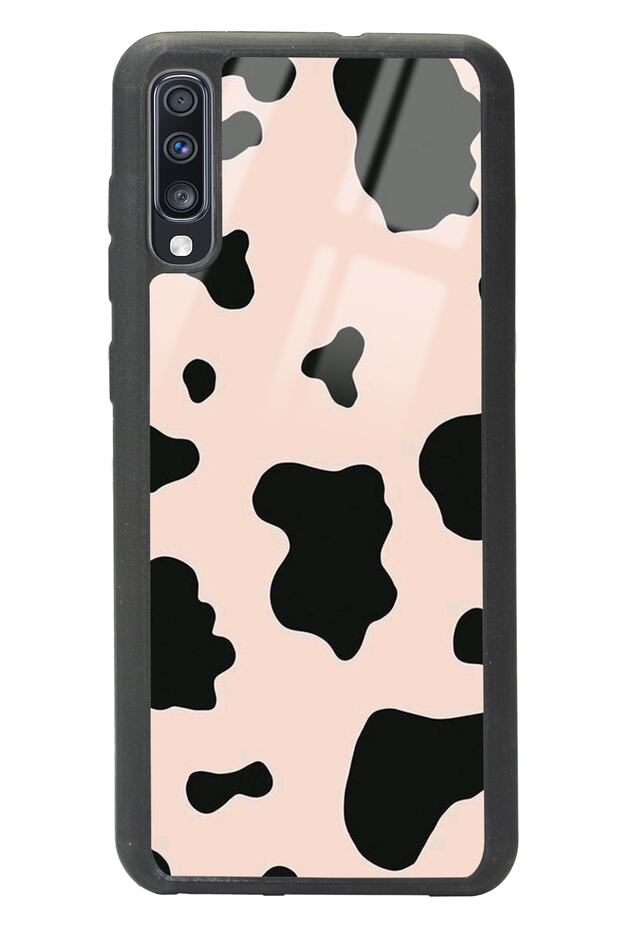 Glossy Phone Case for Samsung A70 Pink Milky Design