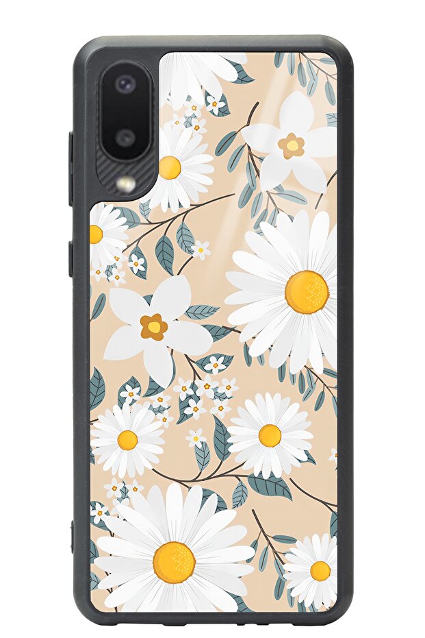 Samsung A-02 Big Daisy Design Glossy Phone Case