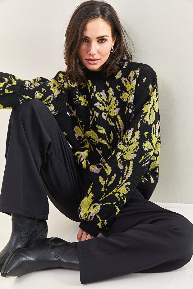 Damen-Strickpullover mit Blumenmuster - 5