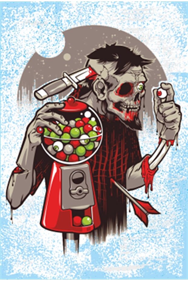 Zombie Themed Retro Wooden Poster