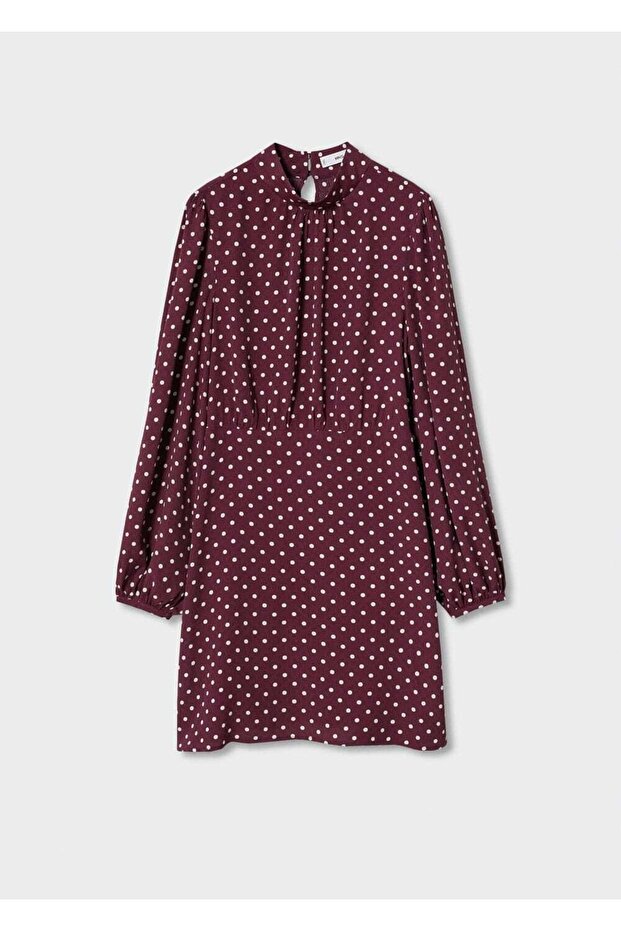 Desenli Dökümlü Elbise - 3