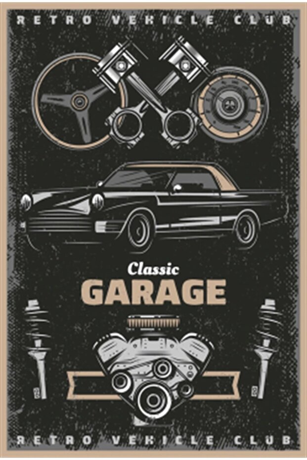 Retro Classic Garage Retro Wood Poster
