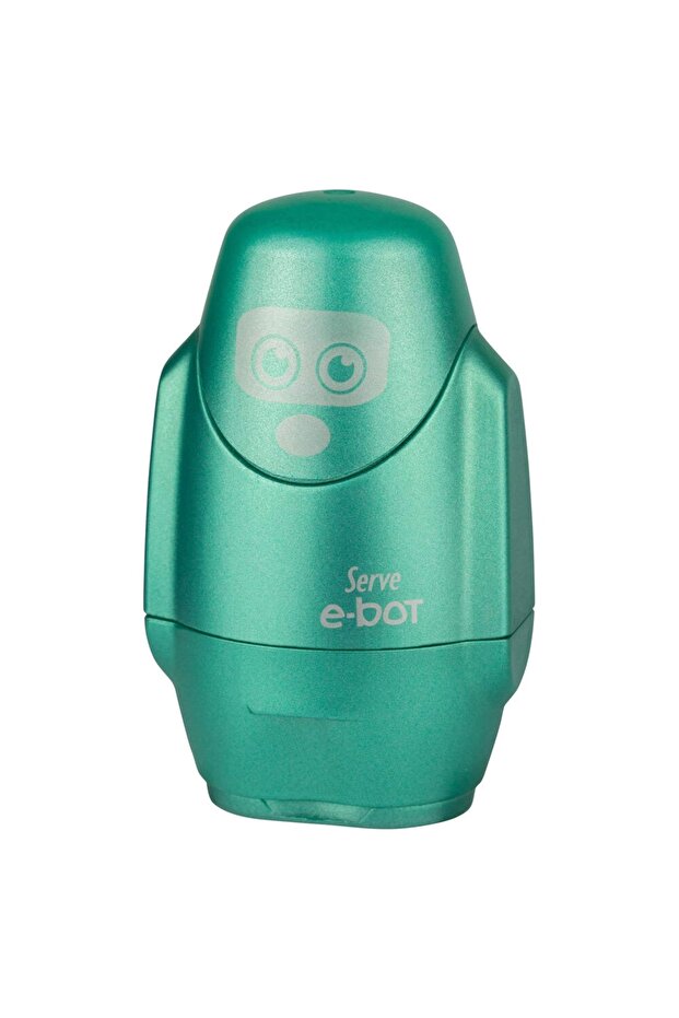 مبراة أقلام الرصاص الممحاة من E-bot باللون الأخضر المعدني