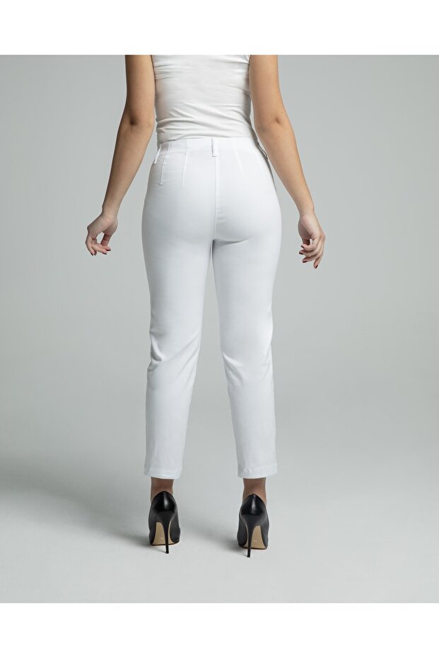 Phia Cropped Viskon Beyaz - 4