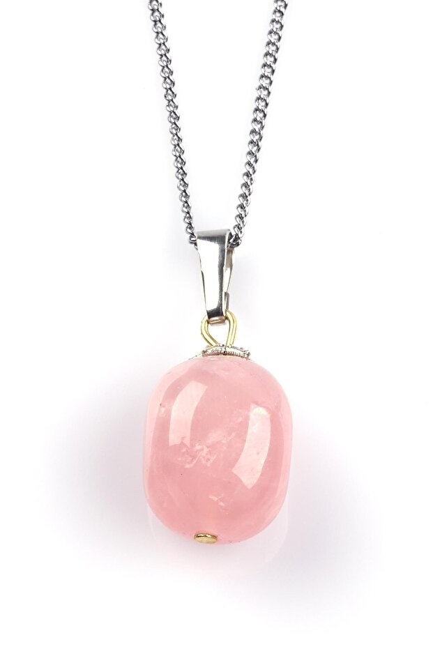 Pink Quartz Natural Stone Necklace