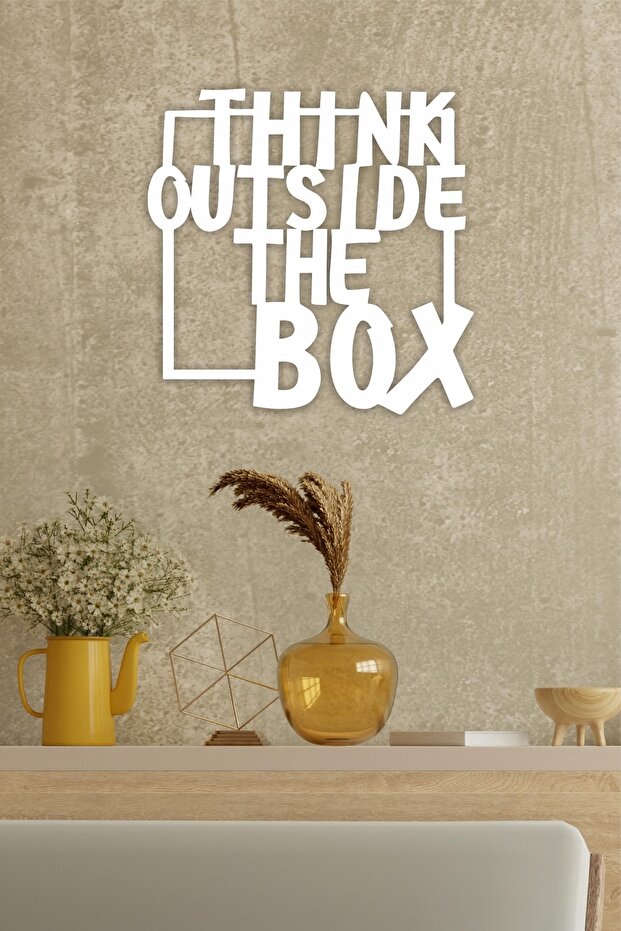 ديكور حائط "think Outside The Box" - زخرفة، لوحة زخرفية خشبية