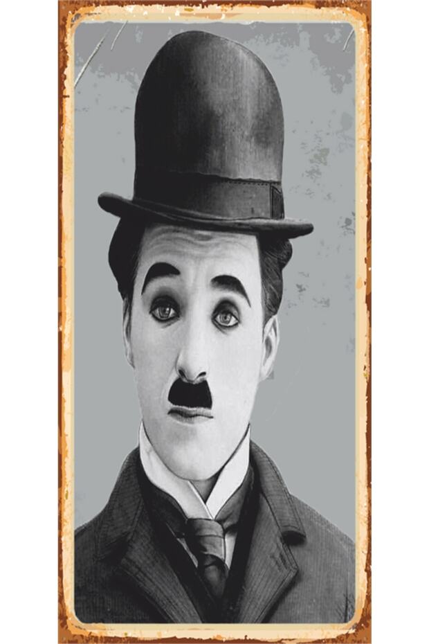 Charlie Chaplin Mini Retro Wooden Poster