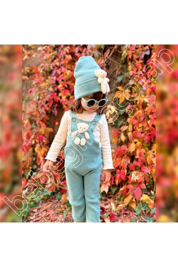 My Baby's Double Suit Strap Knitwear Baby Salopet Body