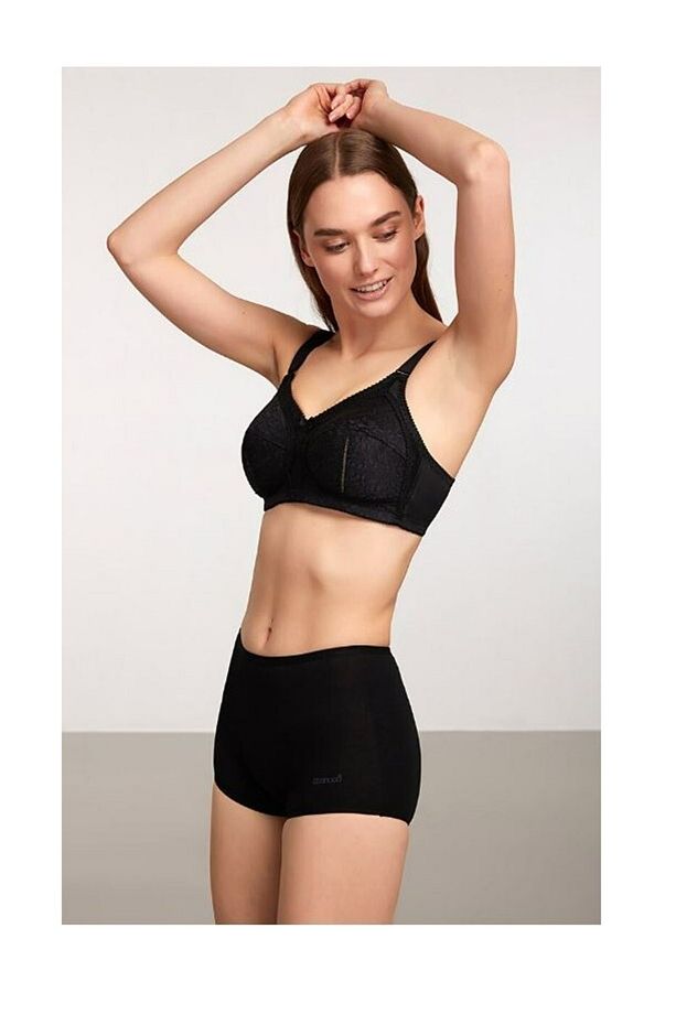 Kadın, Siyah, Pamuklu Basic Şort-boxer - 1
