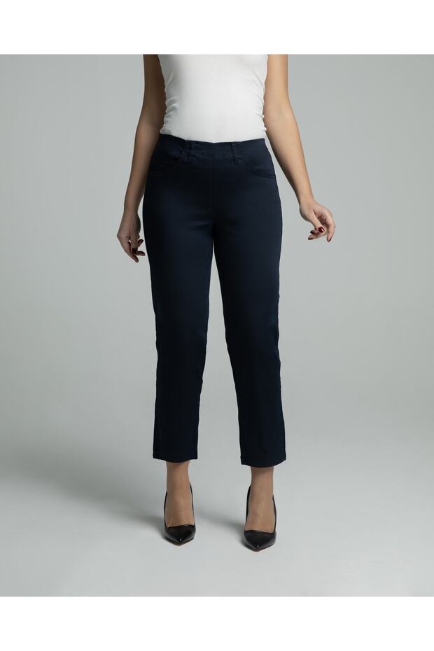 Phia Cropped Pamuklu Lacivert - 1