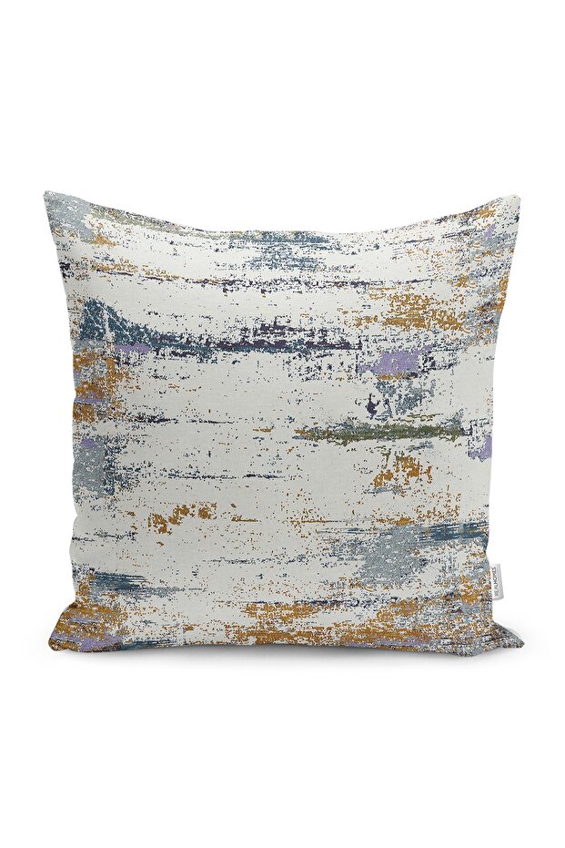 Antique Motif Knitted Patterned Digital Printed Pillow Cushion Cover on Cream Floor