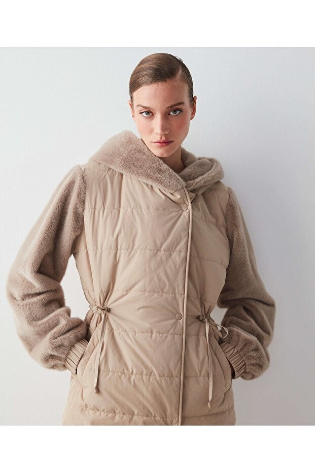 Pelüş Mix Şişme Mont - 4