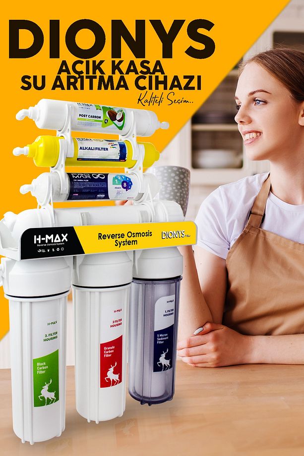 Dionys 7 Filtreli Süper Membranlı 9 Litre Çelik Tanklı Açık Kasa Su Arıtma Cihazı - 0029 - 3