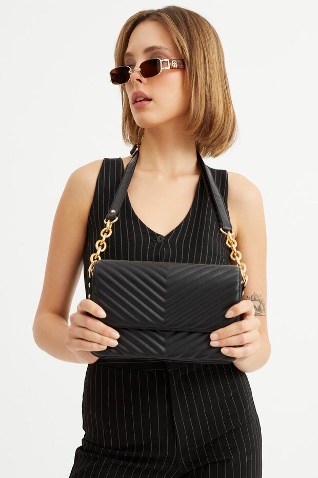 Women's Black Shoulder Bag Apbv002901