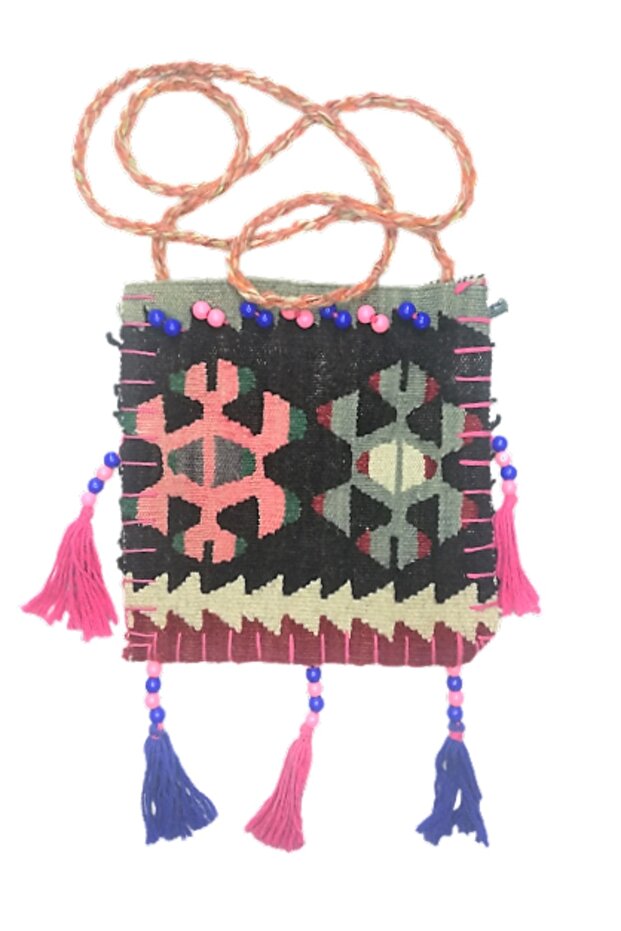 Authentic Root Dyed Wool Rug Bag - 1