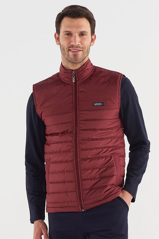 3763 Erkek Bordo Yelekli Eşofman Takımı - 1