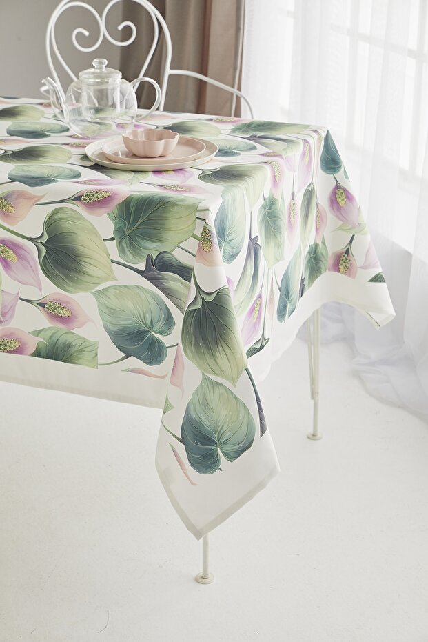 Ays Home Lilac Lily Lily نمط قماش طاولة الطعام القماش