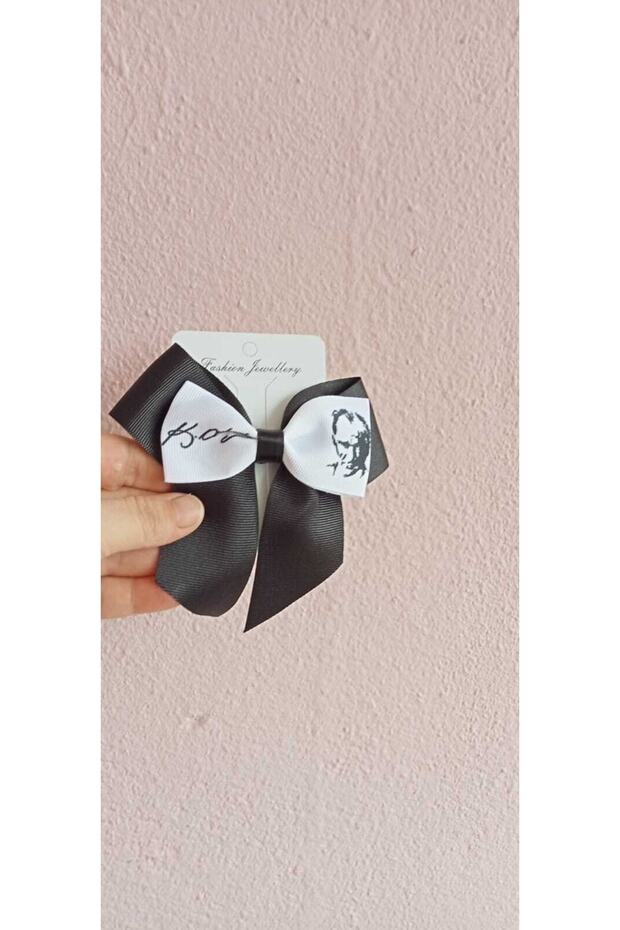 Atatürk Signed Black and White Ribbon Clip Buckle 10 November