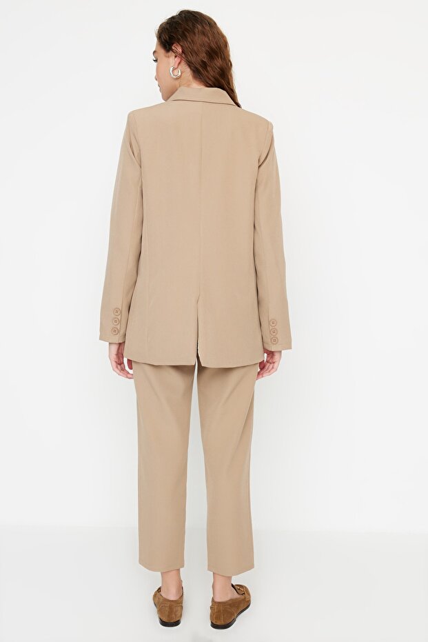 Vizon Blazer Ceket-Pantolon Dokuma Alt-Üst Takım TCTAW23US00132 - 9