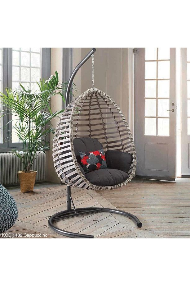 Gümbet Tekli Rattan Bahçe Balkon Salıncağı - 1
