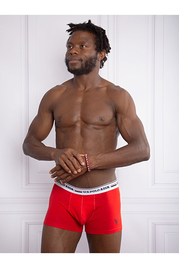 Us Polo Assn men's Red Gray Melange Navy Blue 3-Piece Boxer 80431