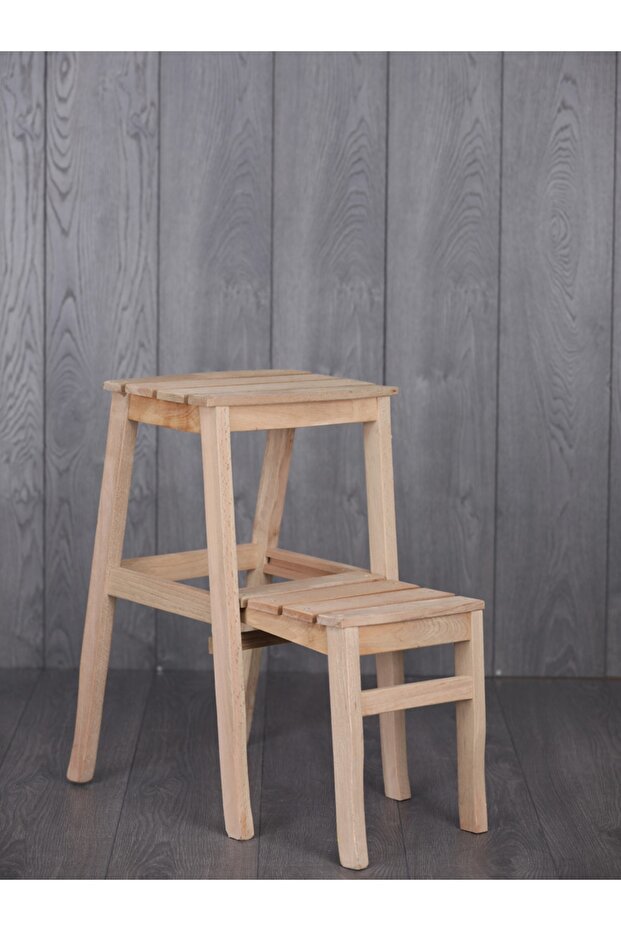 Ahşap Ham Merdiven Tabure - 2