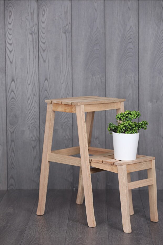 Ahşap Ham Merdiven Tabure - 6