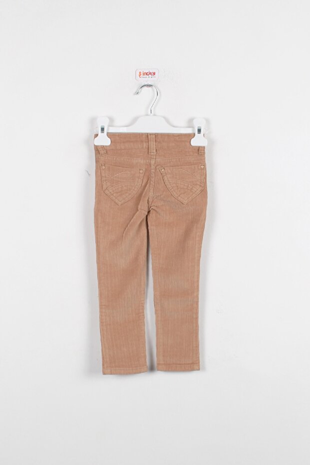 Kız Çocuk Camel Kadife Pantolon - 3