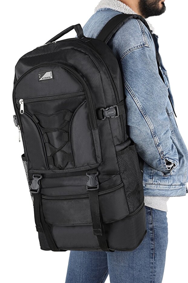 St-02 Mountaineer Waterproof Multi-Compartment Camper-Travel-Mountaineer Bag Black
