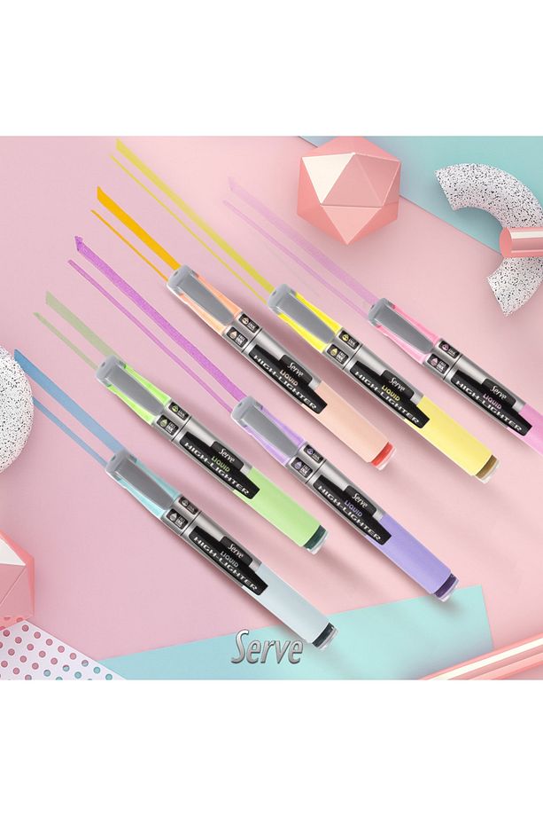 Likit Fosforlu Kalem - Pastel Renkler - 6lı Set - 3