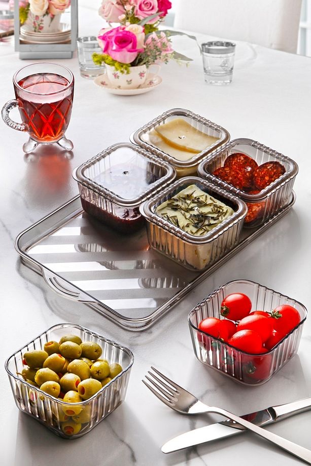 Tepsili Lüx 6 Bölmeli Kahvaltılık Seti - 1