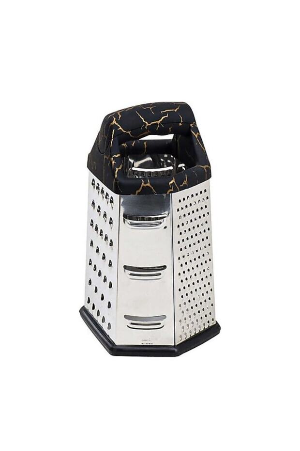 Stainless Steel Grater Marble Patterned Hexagon Grater with Silicone Handle Bpa Free