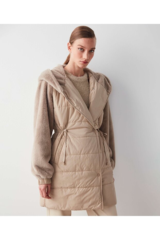 Pelüş Mix Şişme Mont - 2