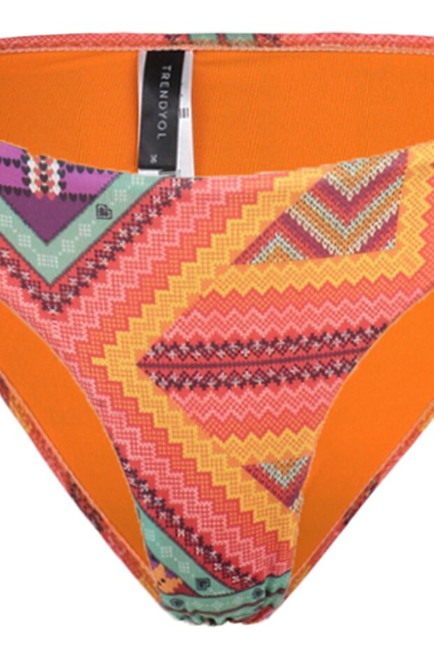 Tropikal Desenli Normal Paça Bikini Altı TBESS22BA0306 - 7