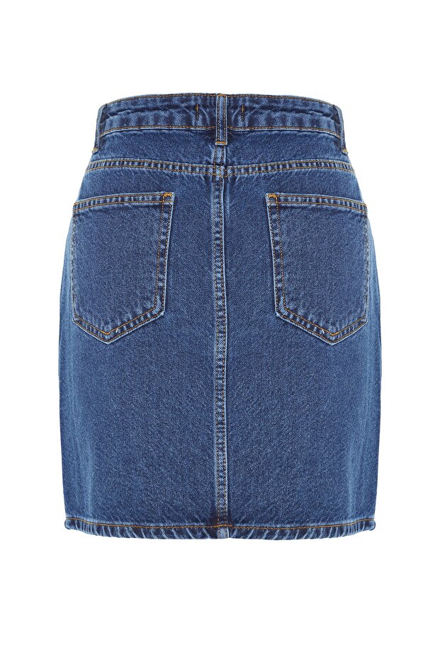 Indigo Basic Mini džínová sukně - 8