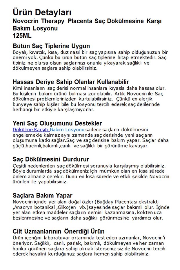 Placenta Therapy Dökülme Seti - 4