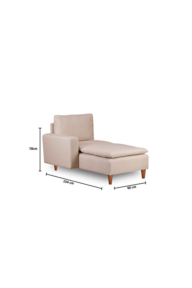Lungo Modüler Daybed - Krem Keten - 4
