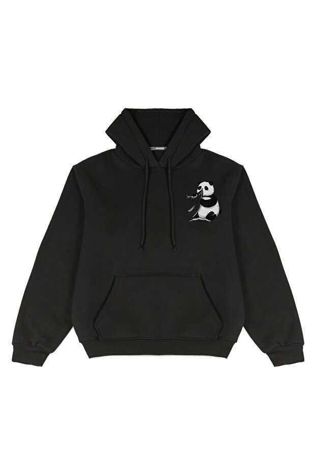 Unisex Cute Panda Printed Oversize Hooded Sweatshirt
