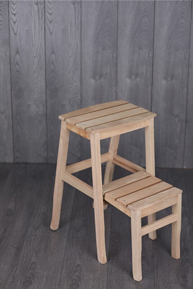 Ahşap Ham Merdiven Tabure - 3