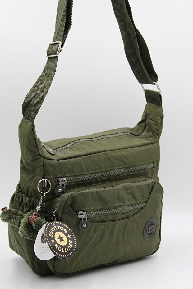 Water Resistant Fabric Shoulder Crossbody Bag H.Green 4120