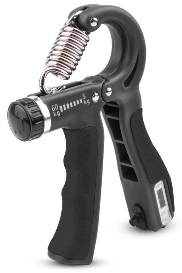 Black Fitness Exercise Wrist Strengthener Tool with 5-60 kg Counter - Adjustable