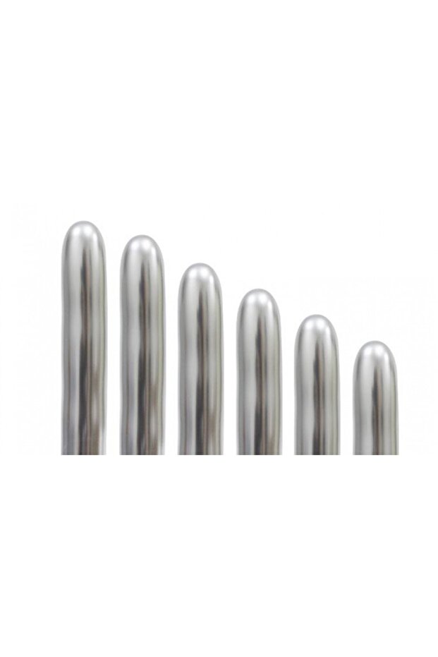 Balon Chrome Shiny Sausage Silver Pk:50-