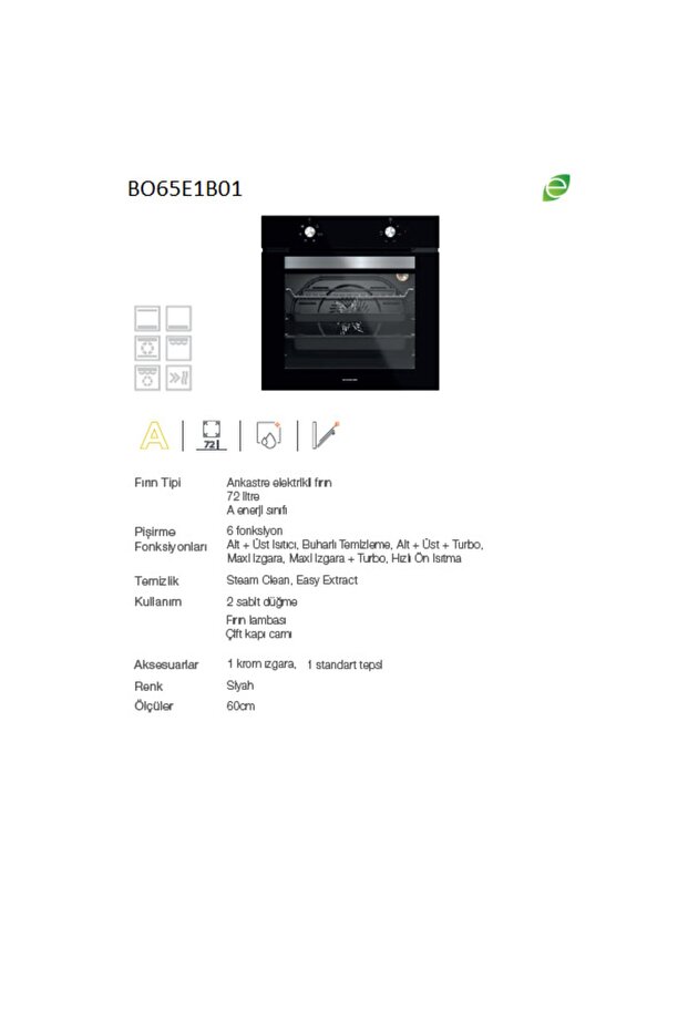 Siyah 3'lü Cam Ankastre Set (3481 Flam 60+cs5343b01+bo65e1b01) - 4